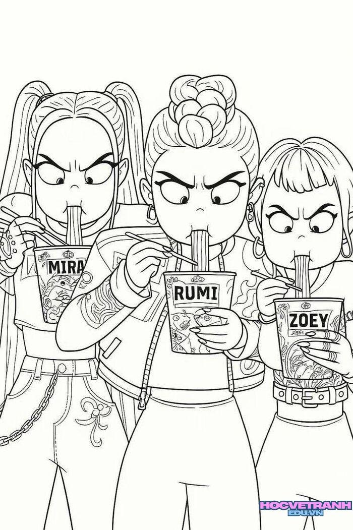 tranh tô màu bé gái xinh 4k full