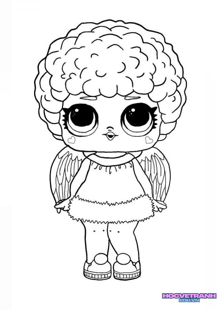 tranh tô màu bé gái xinh