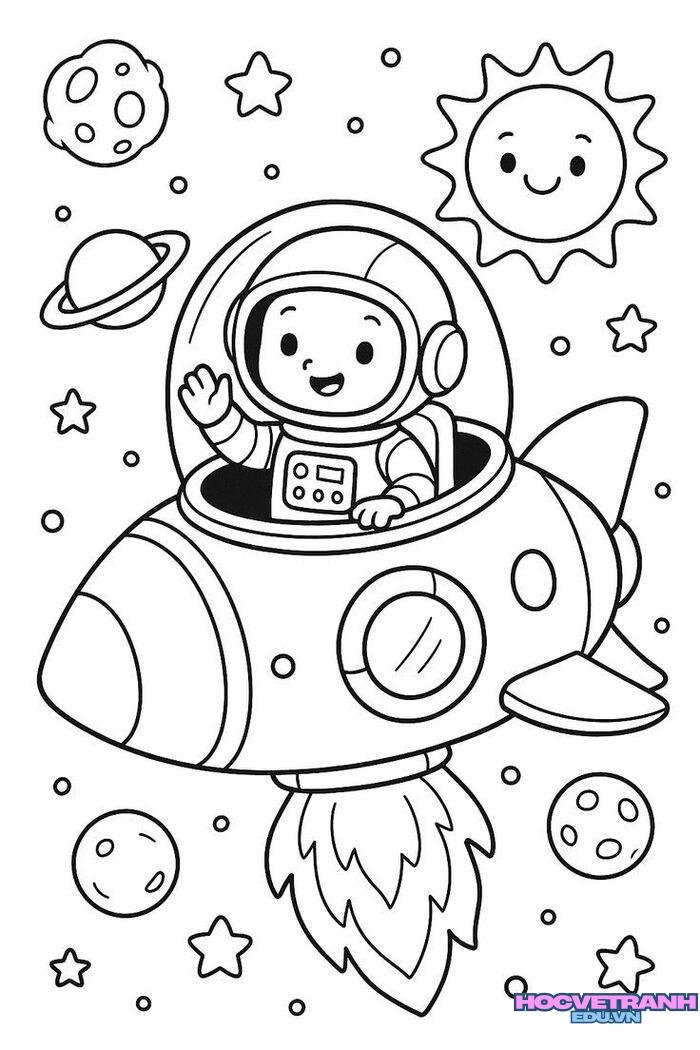 tranh tô màu bé trai 3d