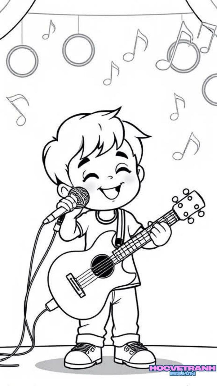tranh tô màu bé trai 4k full