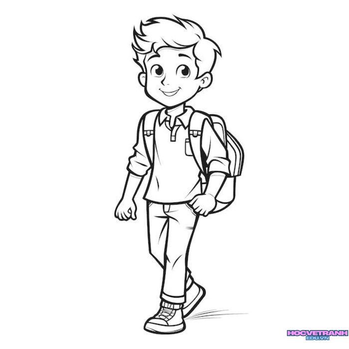 tranh tô màu bé trai 4k