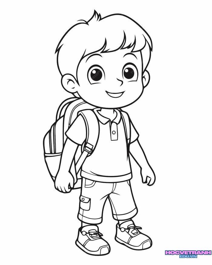tranh tô màu bé trai 4s full