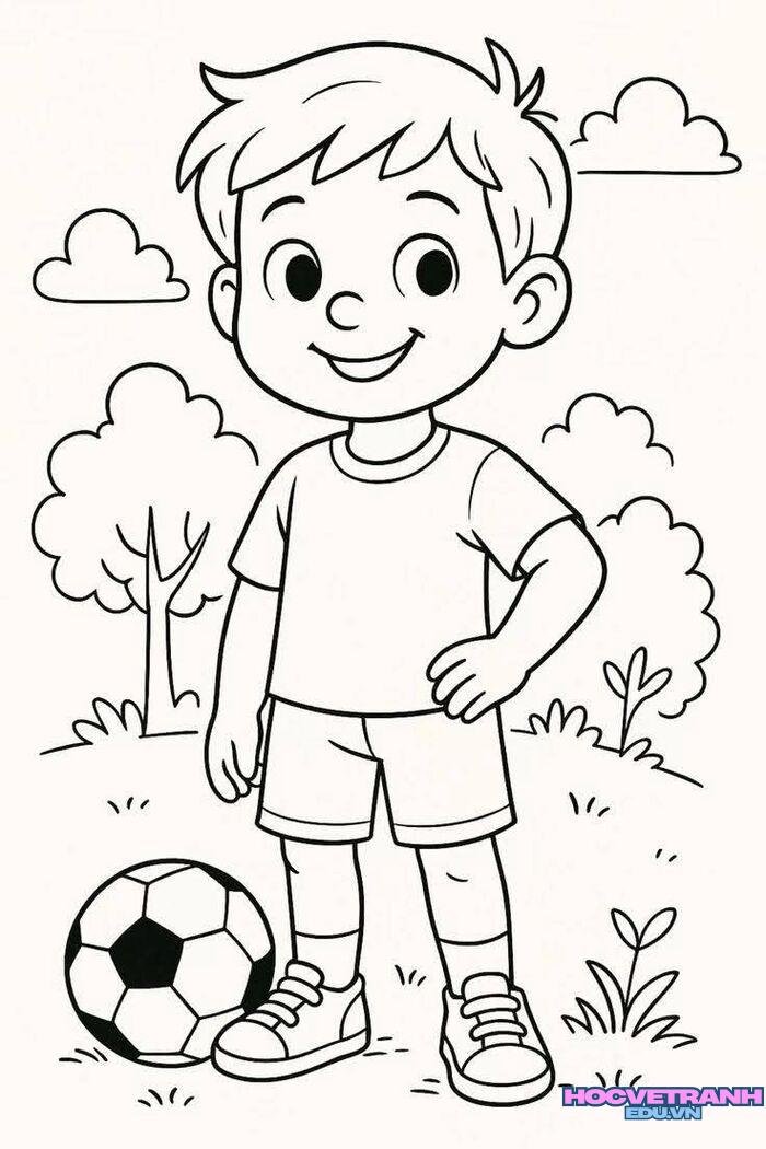 tranh tô màu bé trai 5k full