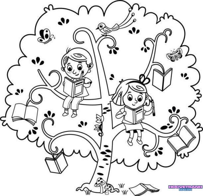 tranh tô màu bé trai bé gái 3s