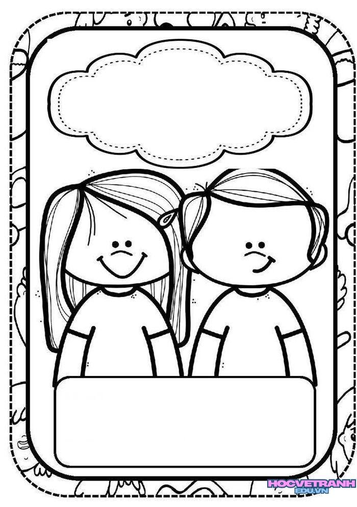 tranh tô màu bé trai bé gái 4k