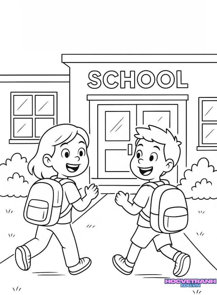 tranh tô màu bé trai bé gái 5d