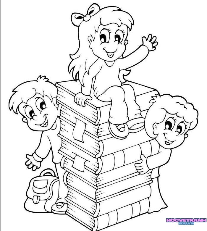 tranh tô màu bé trai bé gái 5k