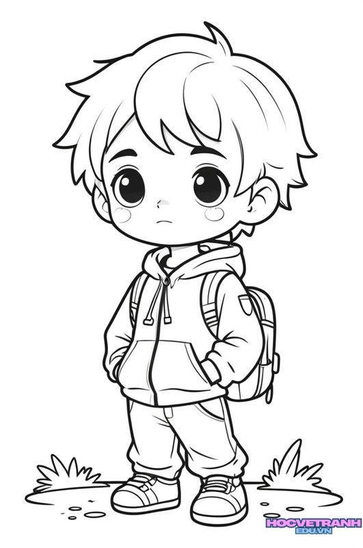tranh tô màu bé trai cho bé