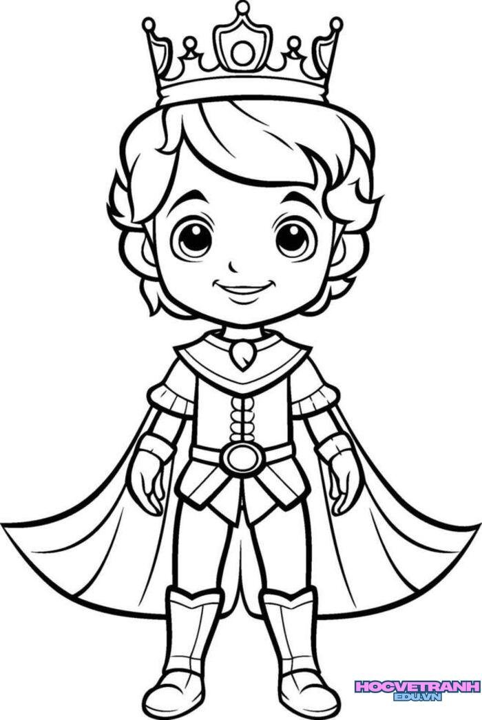 tranh tô màu bé trai đẹp 5k