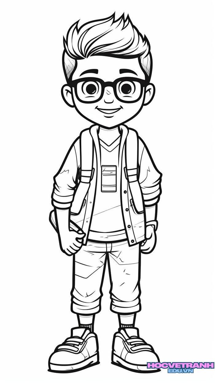 tranh tô màu bé trai đẹp full hd