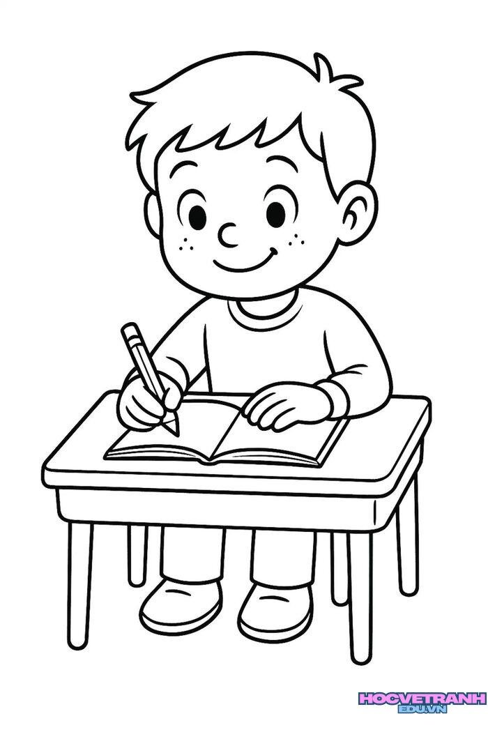 tranh tô màu bé trai đẹp full