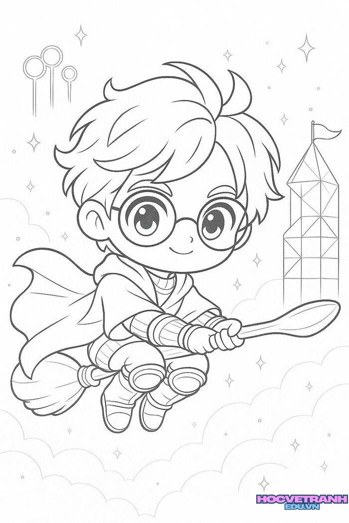 tranh tô màu bé trai đẹp