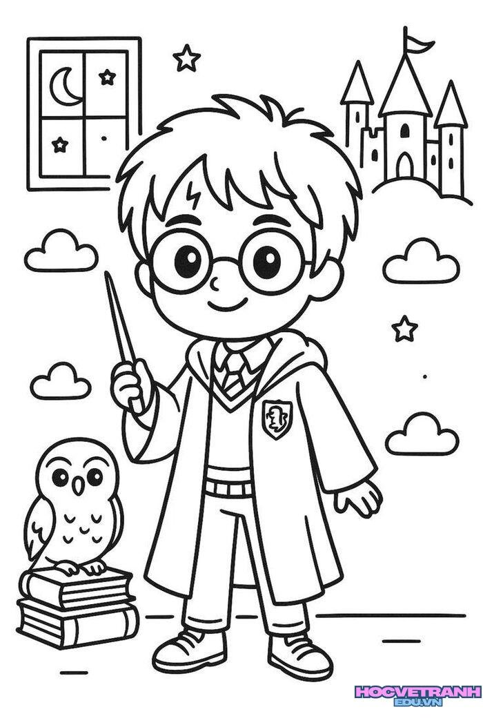 tranh tô màu bé trai full