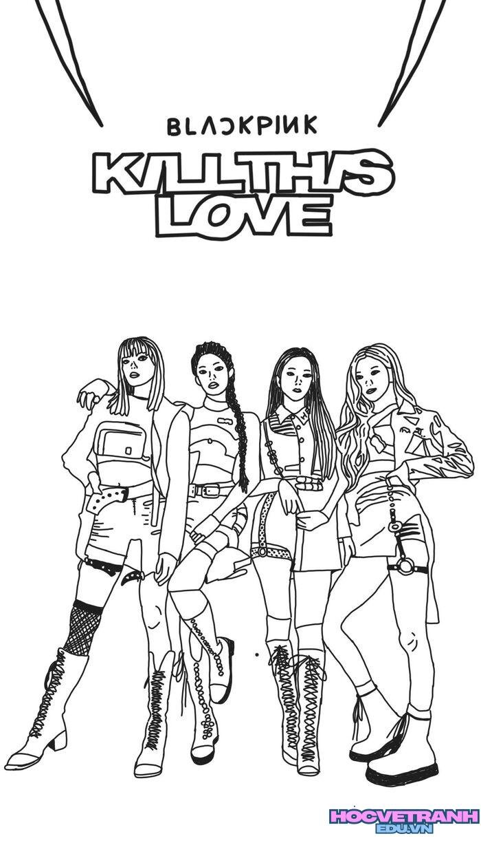 tranh tô màu blackpink 3d