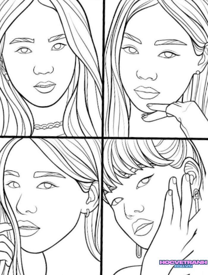 tranh tô màu blackpink 3s full