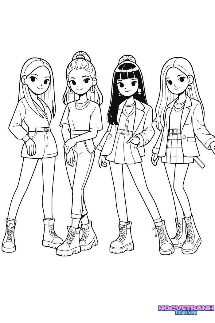 tranh tô màu blackpink 3s