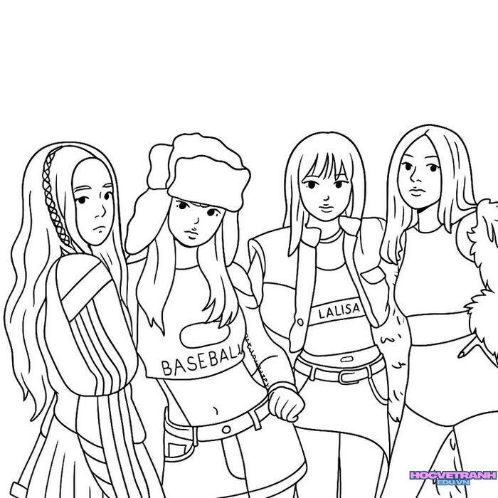 tranh tô màu blackpink 5k