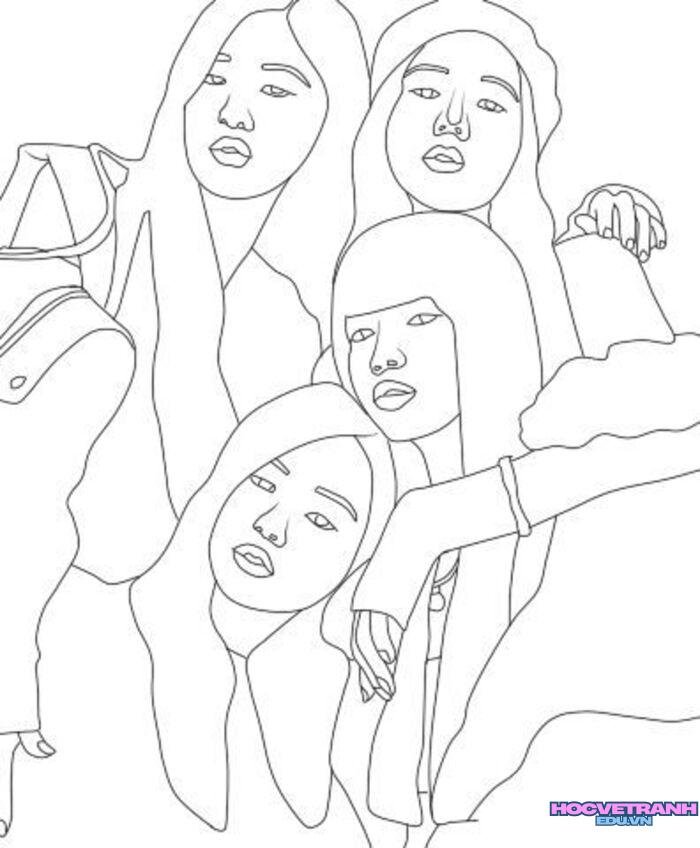 tranh tô màu blackpink 5s full