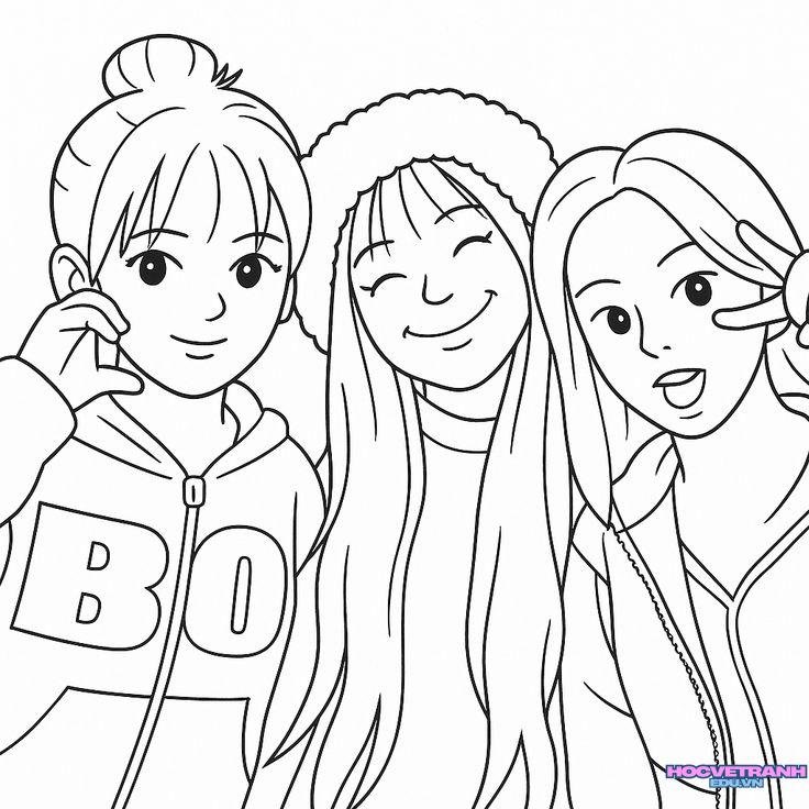 tranh tô màu blackpink chibi