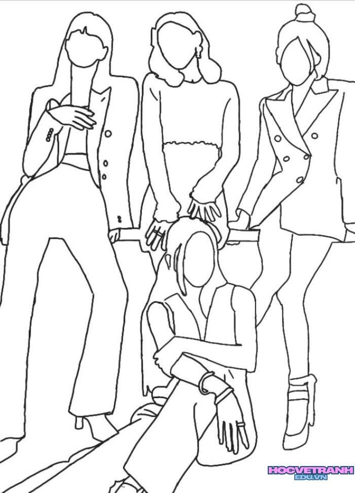 tranh tô màu blackpink chibi 3s