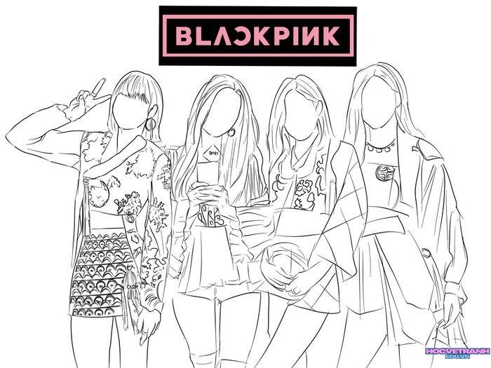 tranh tô màu blackpink chibi 4s