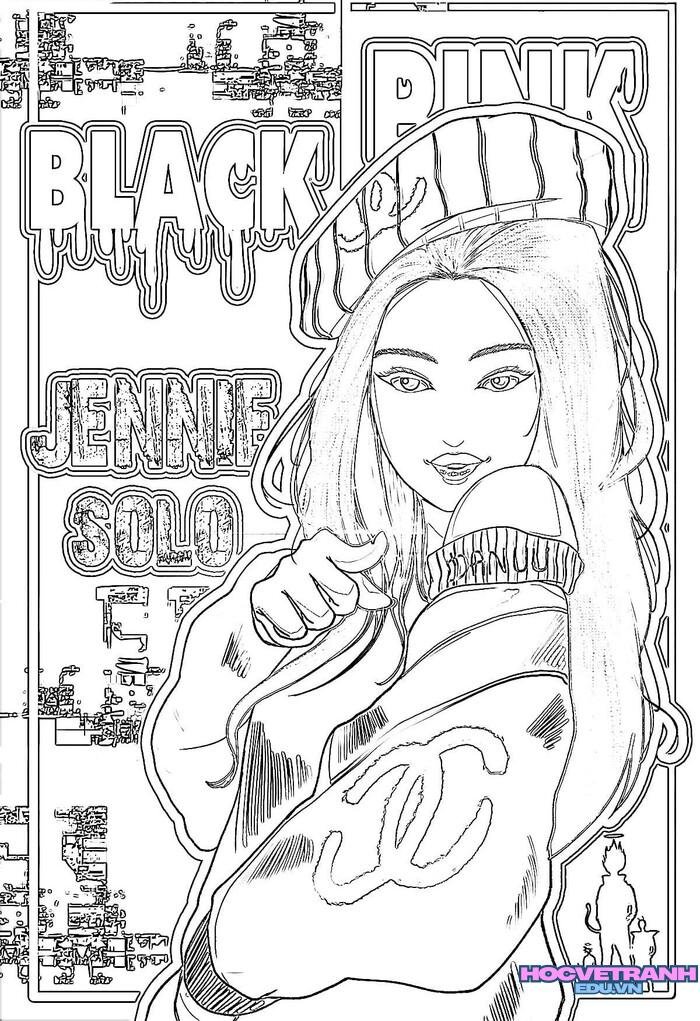 tranh tô màu blackpink chibi hd