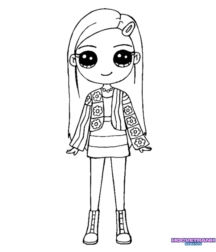 tranh tô màu blackpink chibi xinh 4k