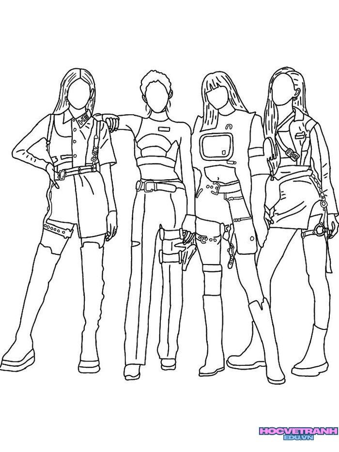 tranh tô màu blackpink hd