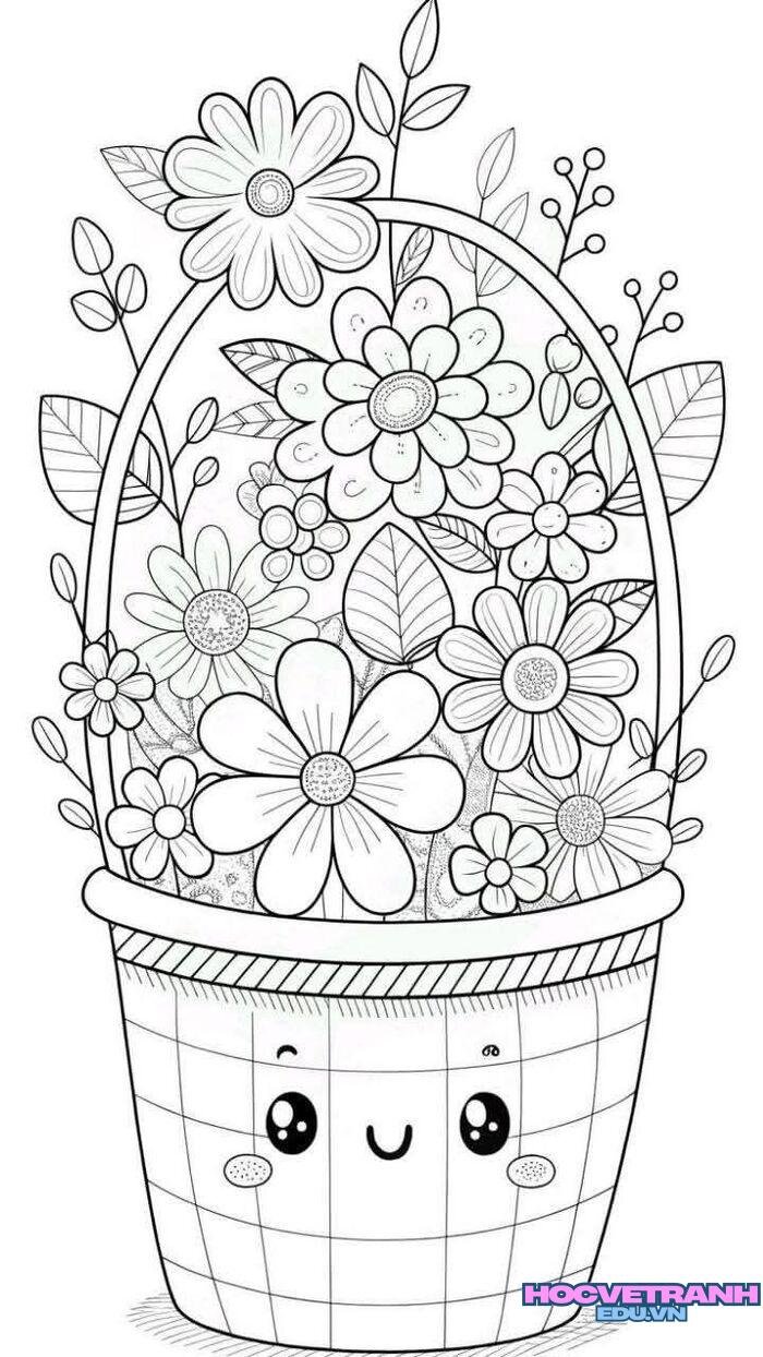 tranh tô màu bông hoa 3k full