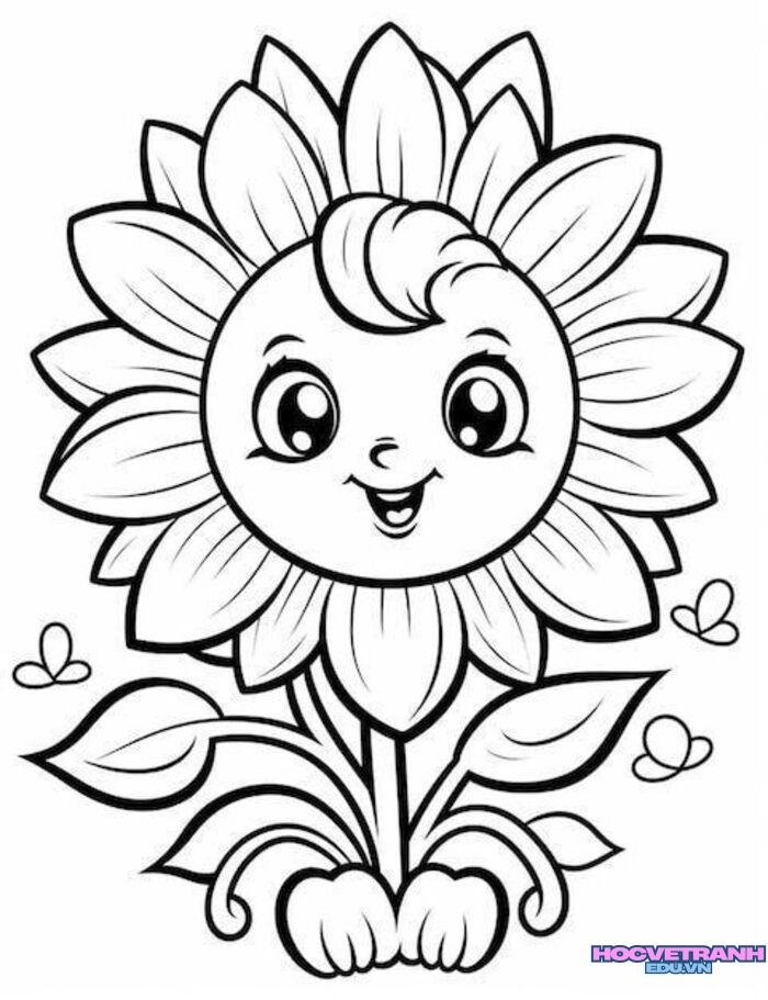 tranh tô màu bông hoa 3k