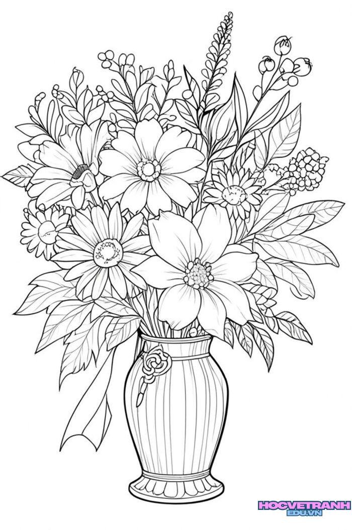 tranh tô màu bông hoa 3s full