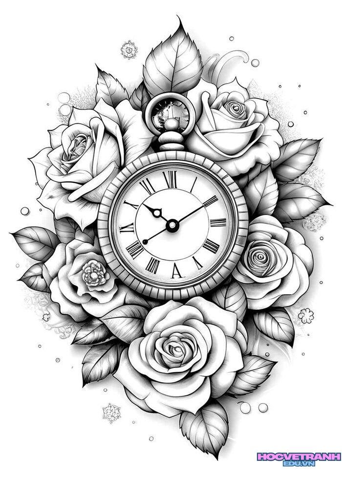 tranh tô màu bông hoa 4s full