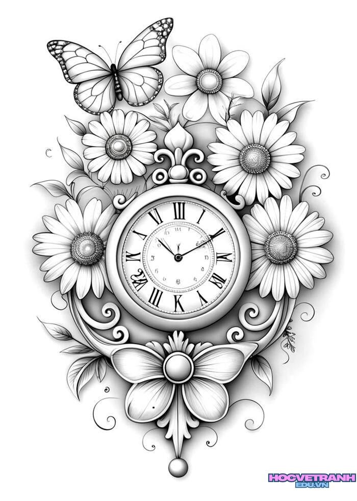 tranh tô màu bông hoa 5k