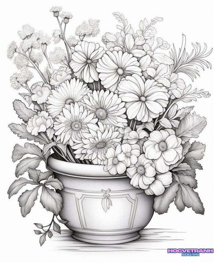 tranh tô màu bông hoa 5s full