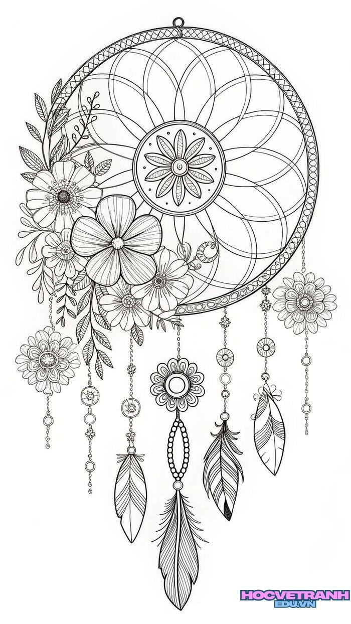 tranh tô màu bông hoa 5s