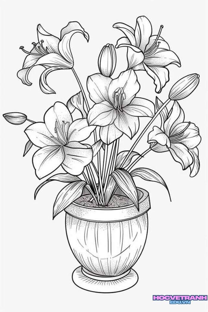 tranh tô màu bông hoa đẹp 3k