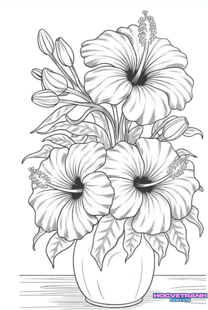 tranh tô màu bông hoa đẹp 5k