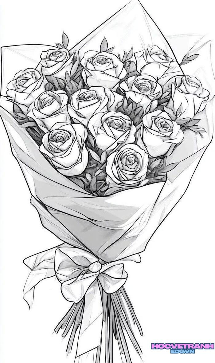 tranh tô màu bông hoa đẹp