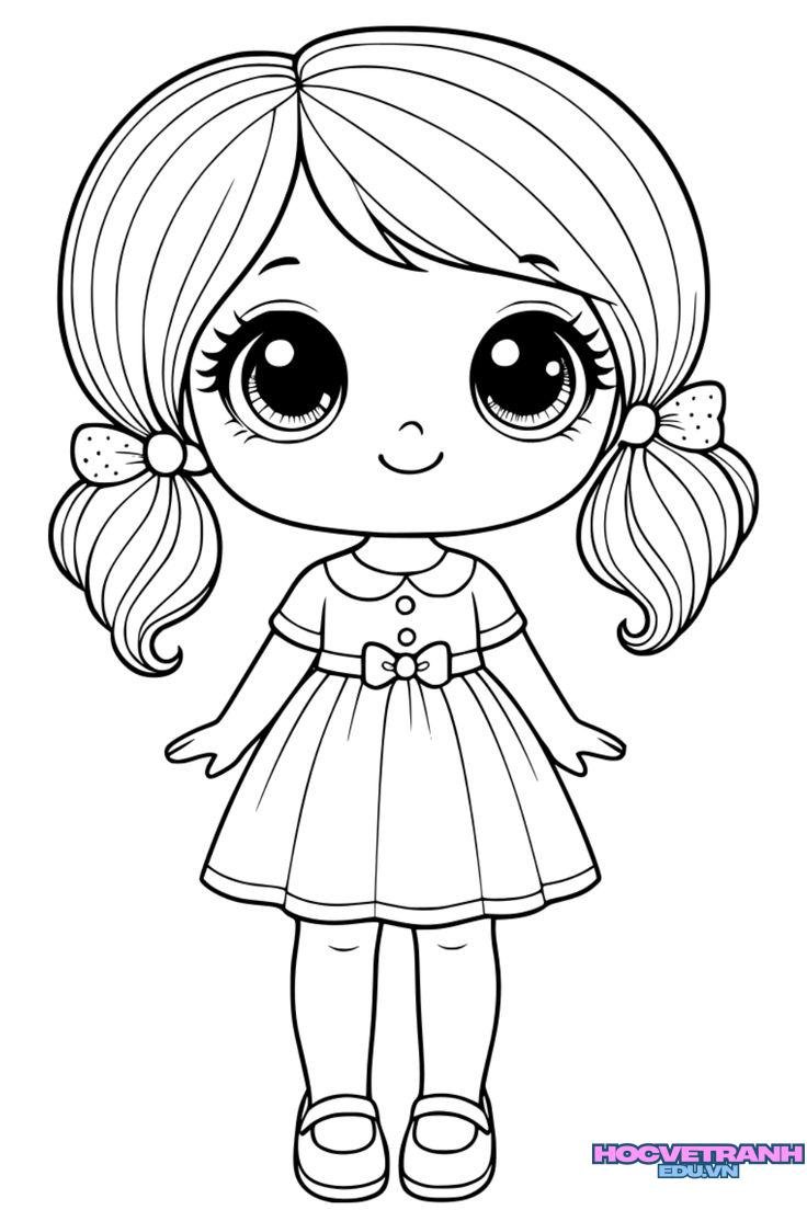 tranh tô màu búp bê