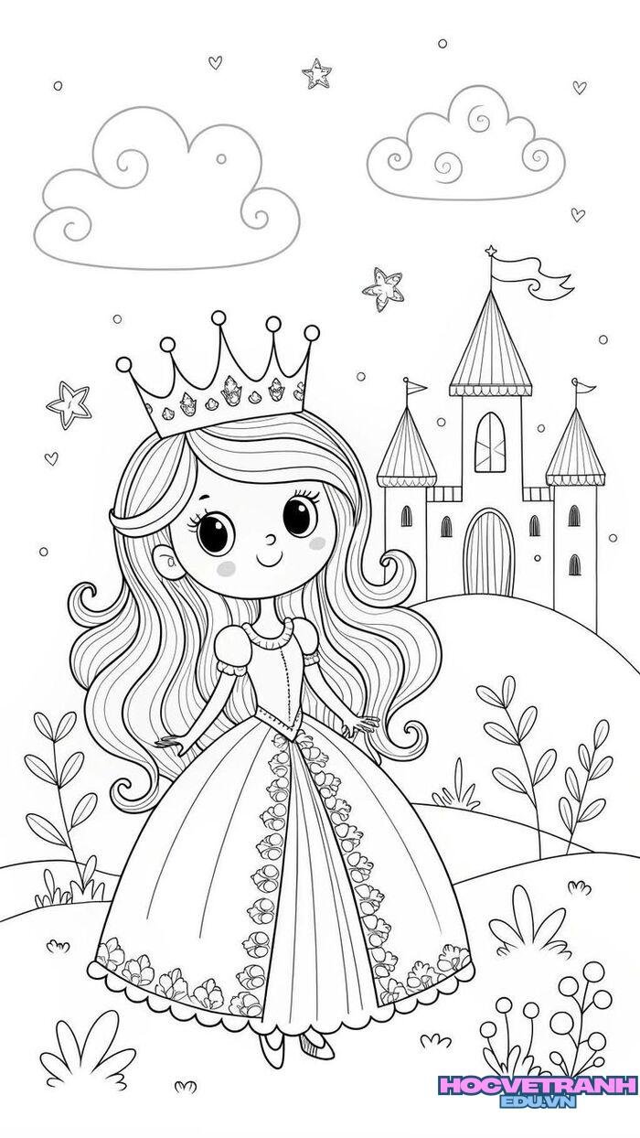 tranh tô màu búp bê 3d full