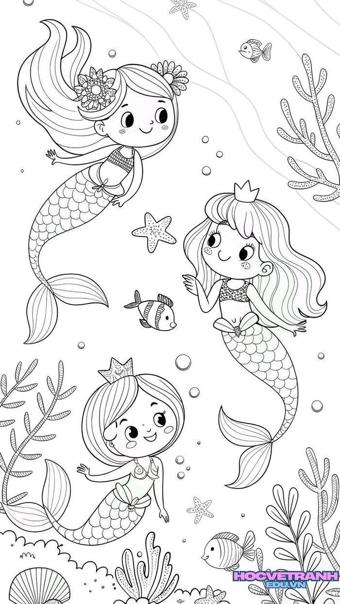 tranh tô màu búp bê 4k full