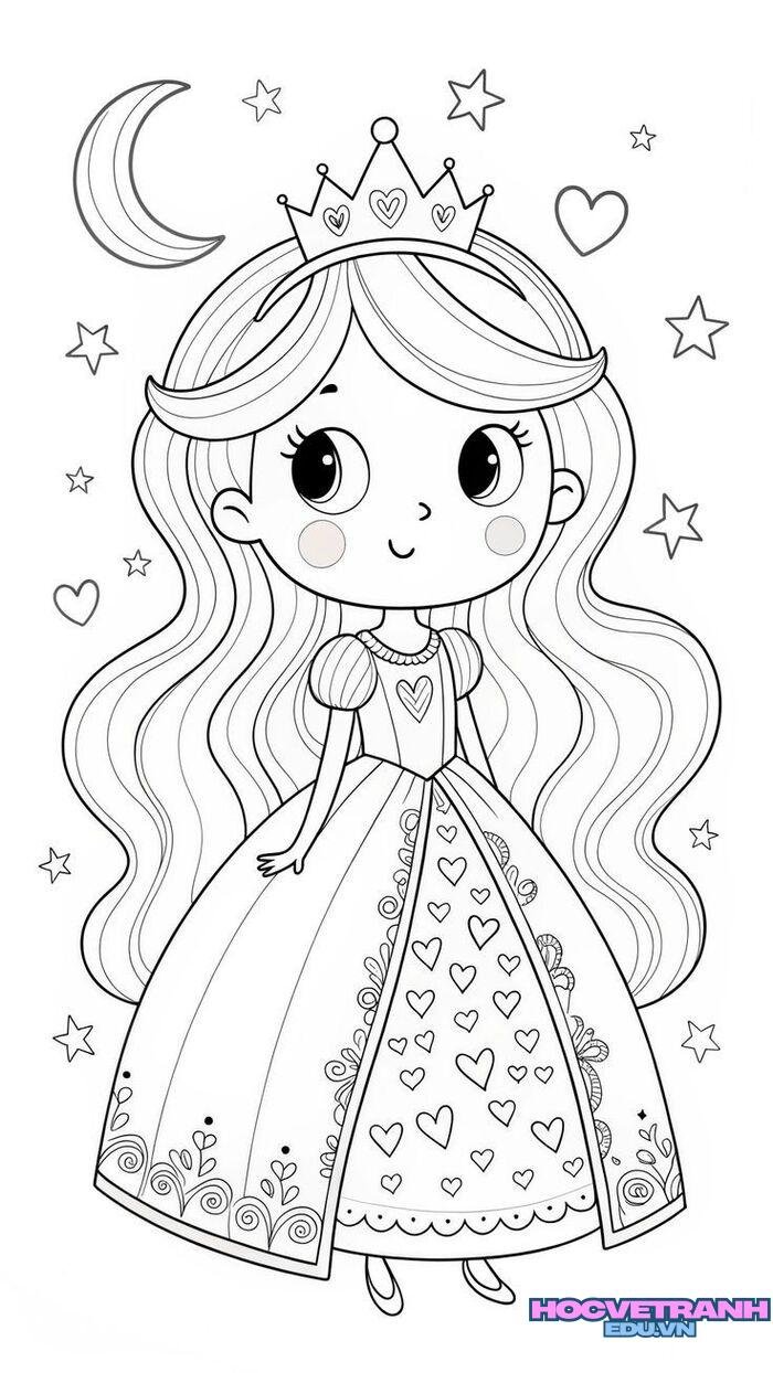 tranh tô màu búp bê 4s full