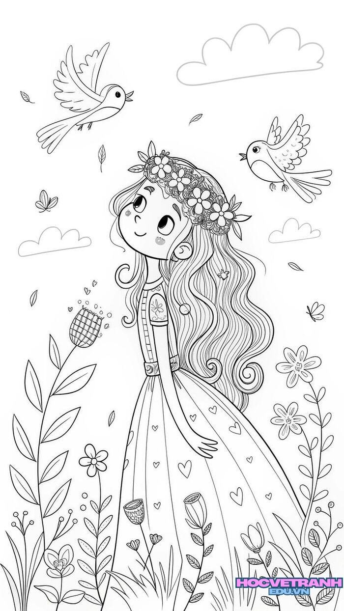 tranh tô màu búp bê 5s