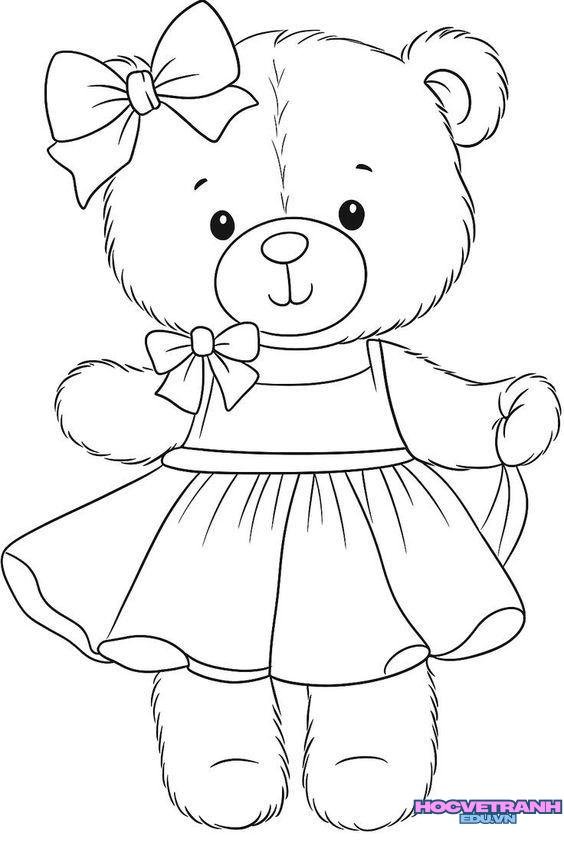 tranh tô màu búp bê dễ