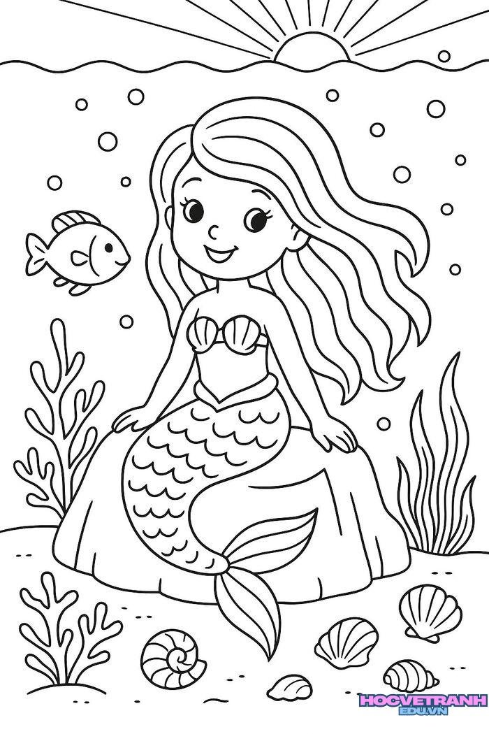 tranh tô màu búp bê đẹp hd