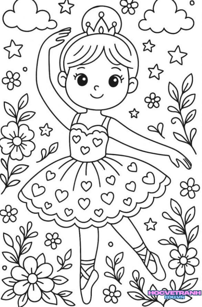 tranh tô màu búp bê full