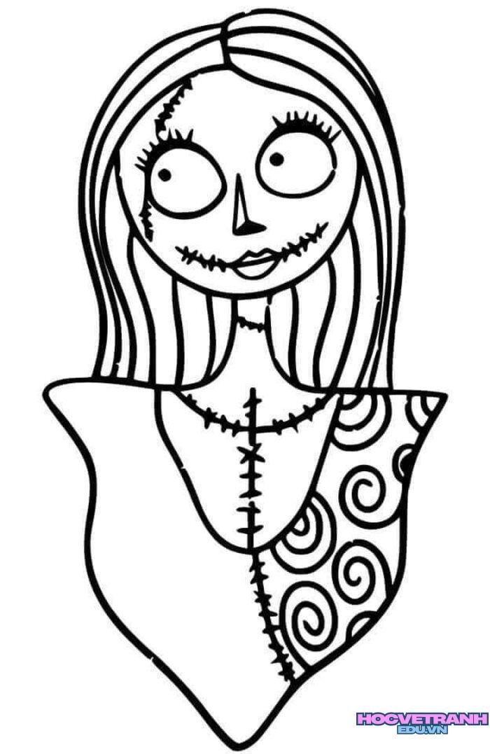 tranh tô màu búp bê giấy 3d