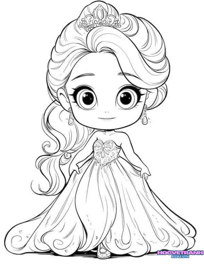 tranh tô màu búp bê giấy 4s