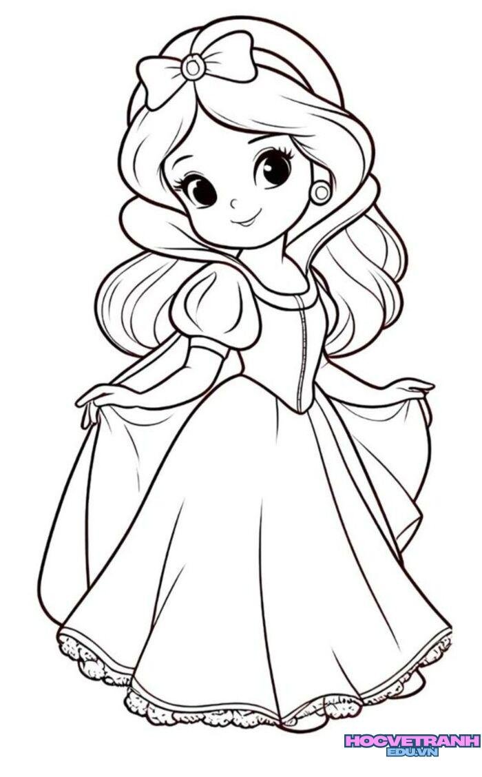 tranh tô màu búp bê giấy 5d