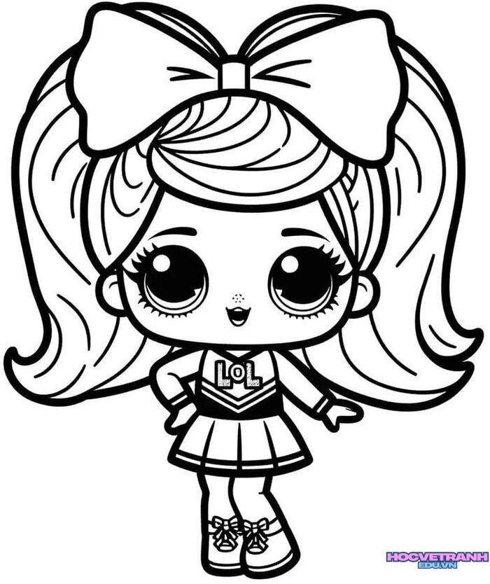 tranh tô màu búp bê giấy 5k